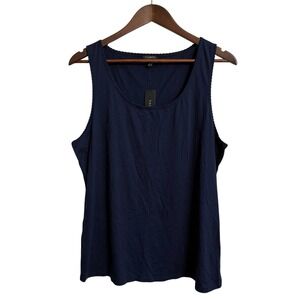 Talbots tank top women's XL blue feminine beachy coastal nautical patriotic NEW